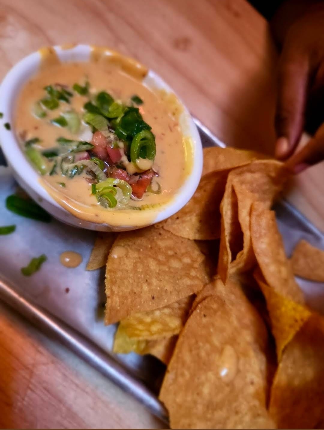 Queso Dip with Crispy Tortilla Chips at Black Tap Craft Burgers & Beer - 35th St, NYC